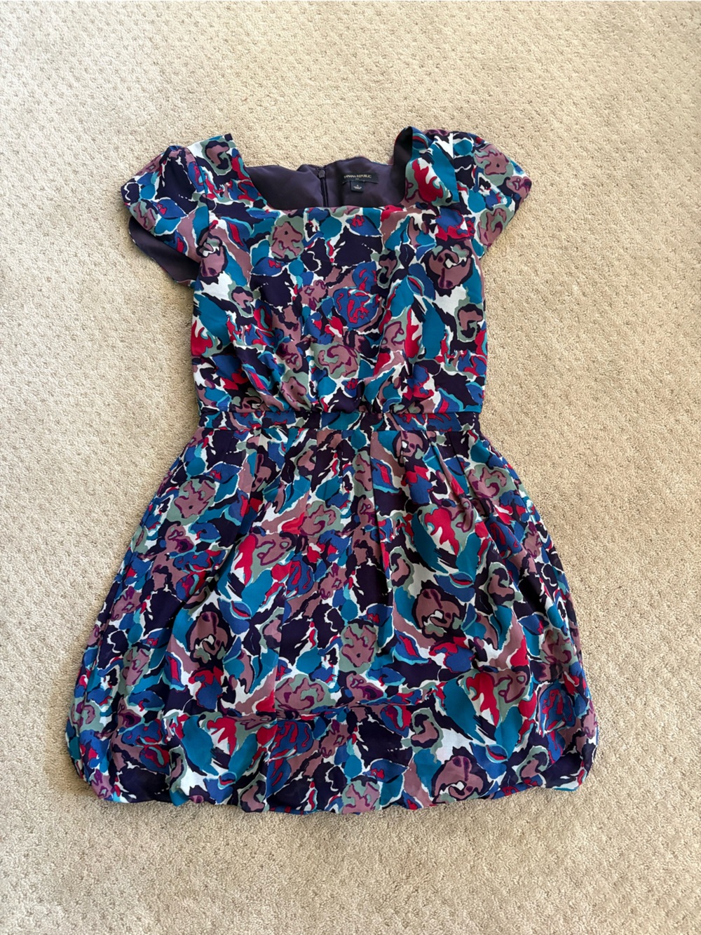 Banana Republic Strapless Floral dress in Navy, Teal, Pink